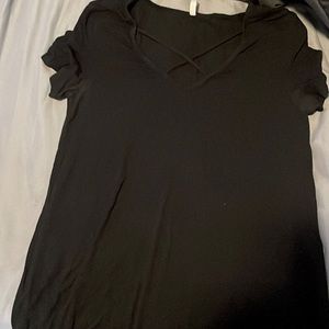Black criss cross chest top